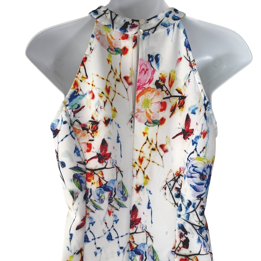VENUS Wonens‎ Floral Halter Sheath Dress Medium Garden Party Chic Resortwear - Picture 12 of 16